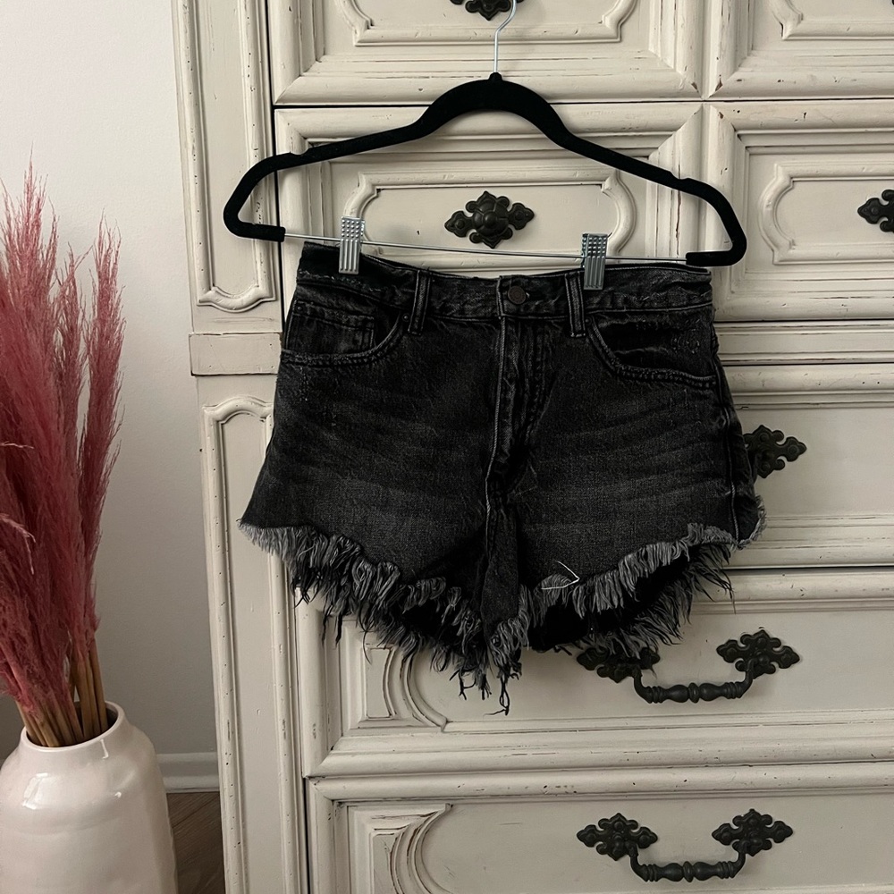 BDG black jean shorts